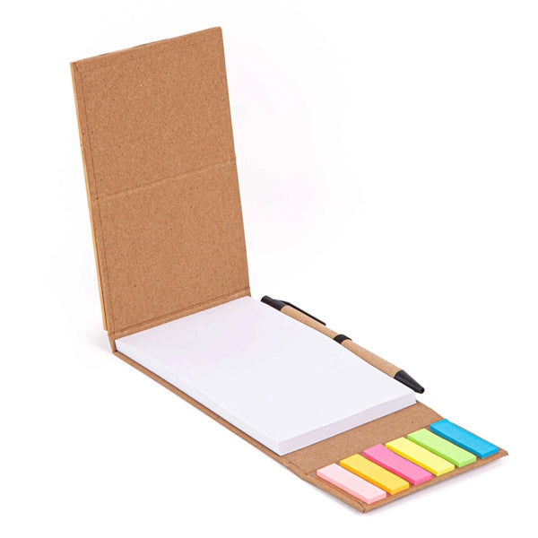 4x6 Bamboo Phone Holder Notepad & Pen Set with Sticky Notes
