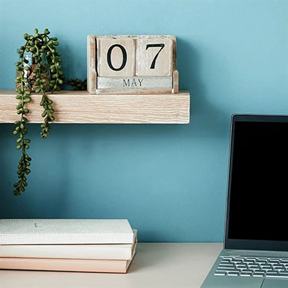 Wooden Perpetual Block Calendar for Desk