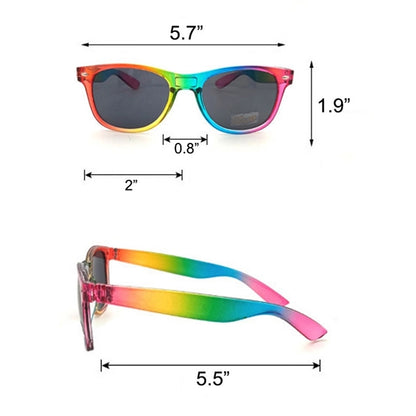 Rainbow Color Rectangle Frame Sunglass