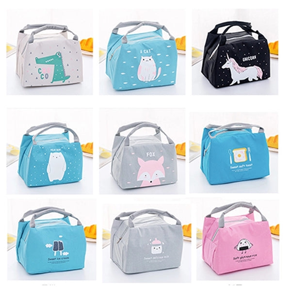 Cartoon Cute Lunch Bag Zipper Insulated Tote