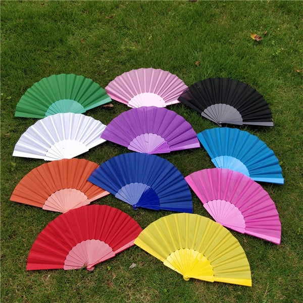 Plain Noodles Plastic Folding Fan