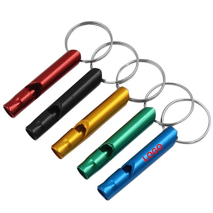 MOQ 50 Safety Whistle Aluminum Keychain