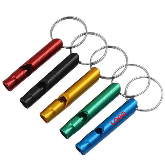 MOQ 50 Safety Whistle Aluminum Keychain