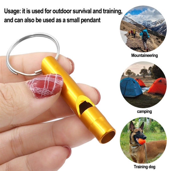 MOQ 50 Safety Whistle Aluminum Keychain