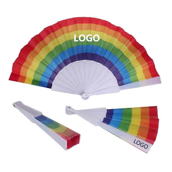 LGBT Rainbow Pride Hand Folding Fan
