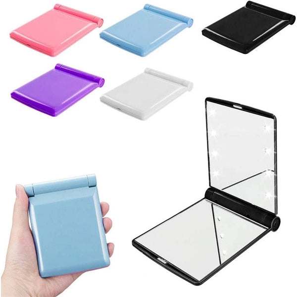 LED Lighted Travel Makeup Mirror
