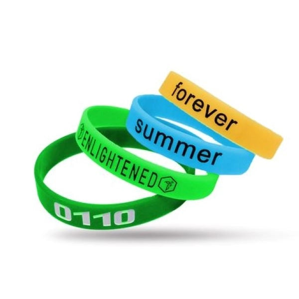 1/2 inch Color Filled Debossed Wristband-H