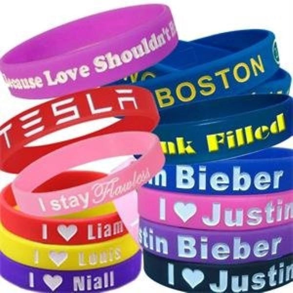1/2 inch Color Filled Debossed Wristband-H