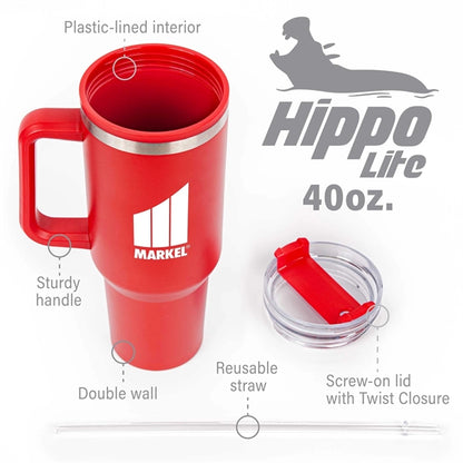 Hippo Lite Mug & Straw Lid with Twist Closure - 40 oz.