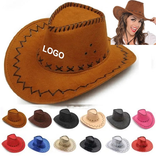 MOQ20 Faux Felt suede Cowboy Hat