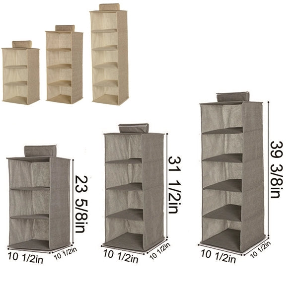 Closet Organizer Folding Hanging Storage Bag With Pockets