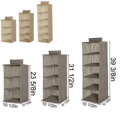 Closet Organizer Folding Hanging Storage Bag With Pockets