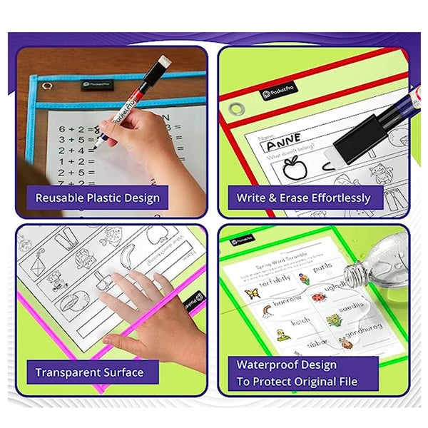 Dry Erase Pocket Sleeves With Pens