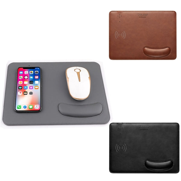 Leather Mouse Pad With Wireless Charger