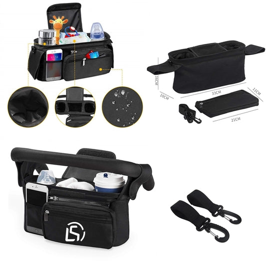 Non-Slip Stroller Organizer With Cup Holders