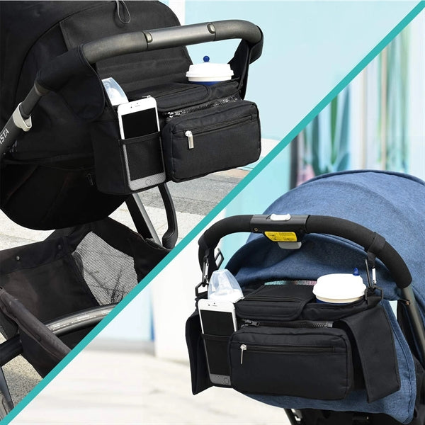 Non-Slip Stroller Organizer With Cup Holders