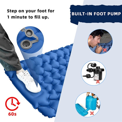 Foot Pump Sleeping Pad With Pillow For Camping