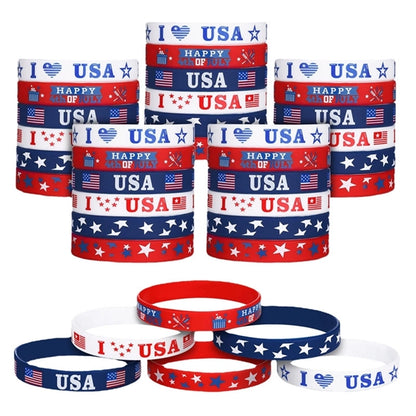 4th of July American Flag Silicone Bracelet