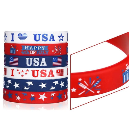4th of July American Flag Silicone Bracelet