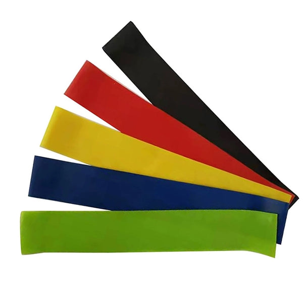 Set of 5 Fitness Elastic Resistance Bands Pilates Flexbands