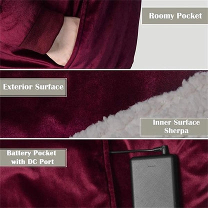 Soft Electric Blanket Heated Throw Poncho Wrap