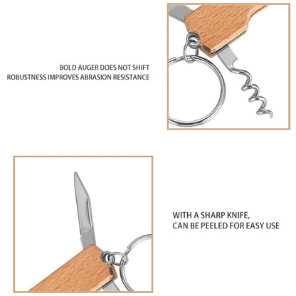 Multifunctional Wooden Bottle Opener Keychain