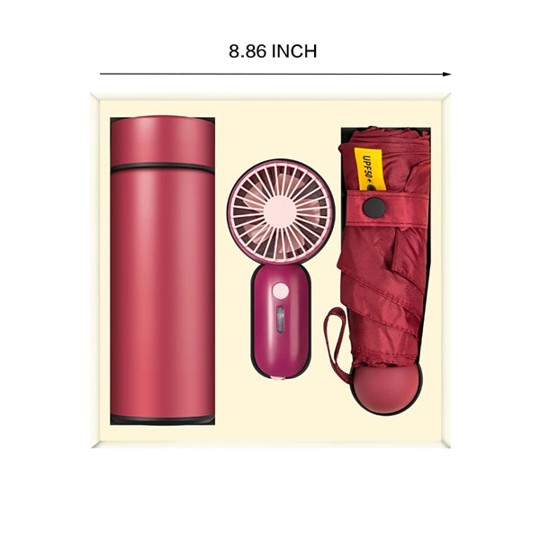Mini Vacuum Cup Fan Umbrella Gift Set