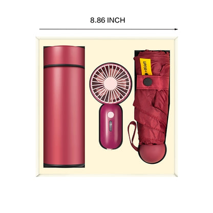 Mini Vacuum Cup Fan Umbrella Gift Set
