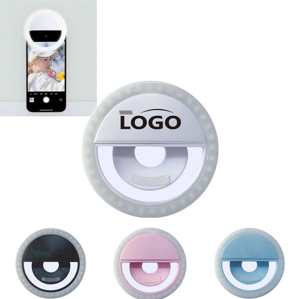 Adjustable LED Clip On Rechargeable Selfie Ring Light