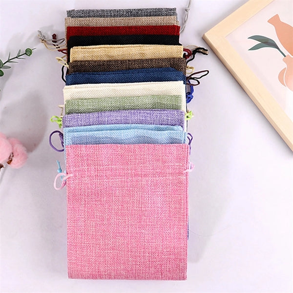 Burlap Wine Bottle Bags with Drawstring Party Favor