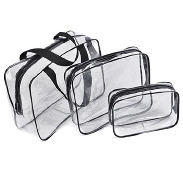 Zippered Clear Cosmetics Travel Makeup bags