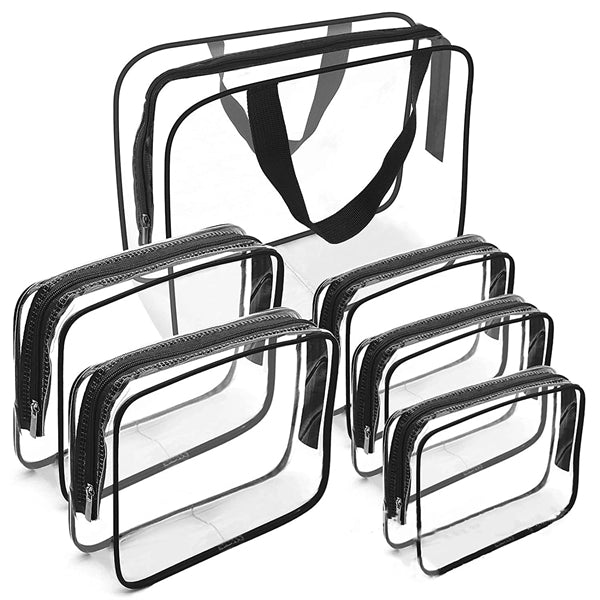 Zippered Clear Cosmetics Travel Makeup bags