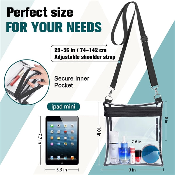 See Through Crossbody Concert Bags for Women Men