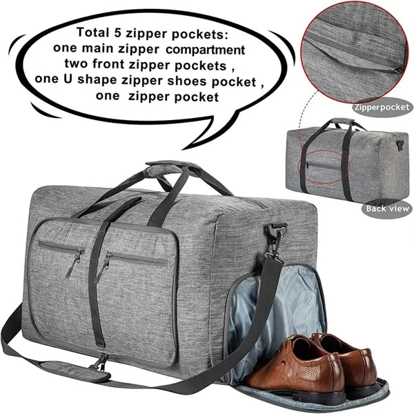 Travel Duffle Bag with Spacious Storage and Durable Design.