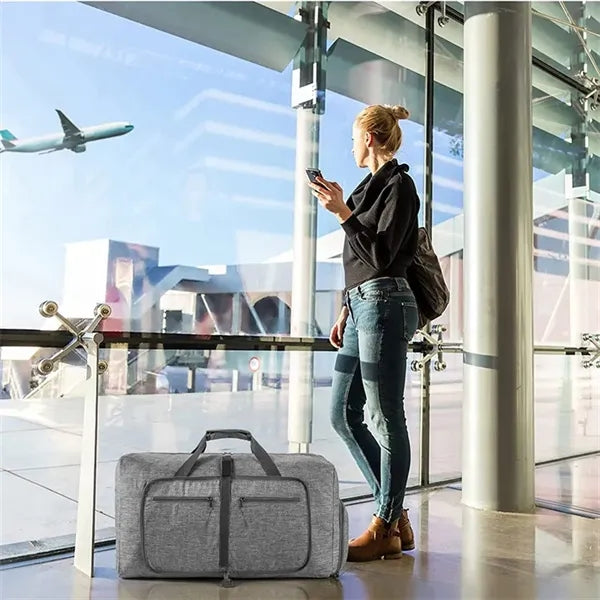 Travel Duffle Bag with Spacious Storage and Durable Design.