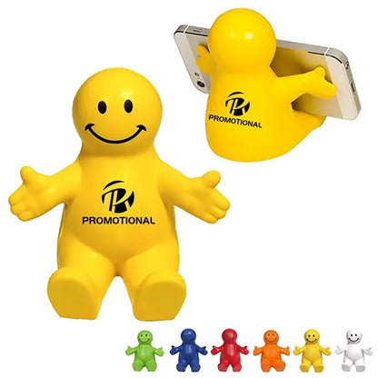 Squeezable Smile Face Guy Phone Holder Smartphone Stand