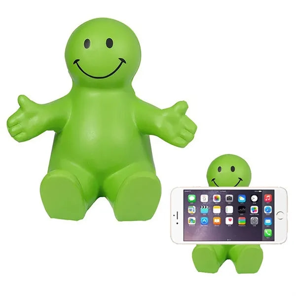 Squeezable Smile Face Guy Phone Holder Smartphone Stand