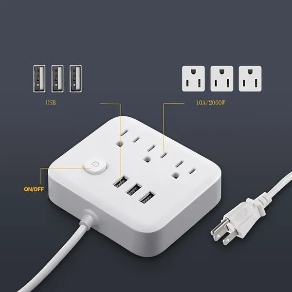 Power Strip Surge Protector with 3 USB Charging Ports