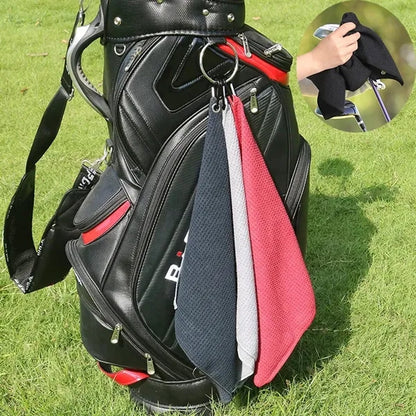 Microfiber Waffle Pattern Golf Towel with Carabiner Clip