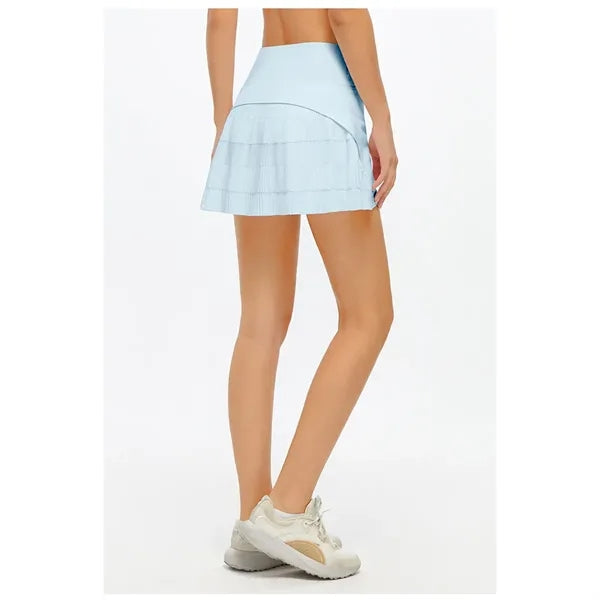 Pleated High Waist Tennis Skirt With Pocket