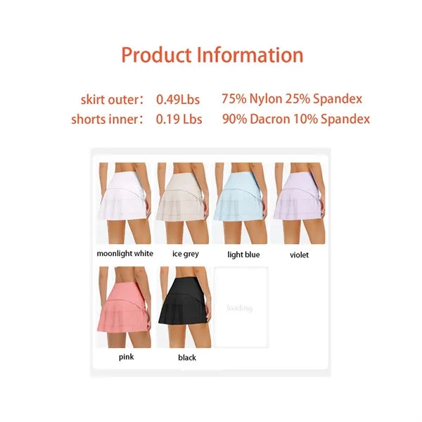 Pleated High Waist Tennis Skirt With Pocket