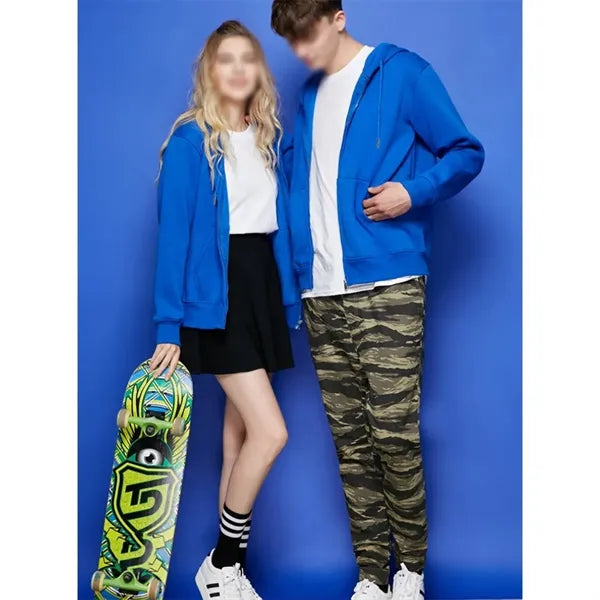 Full Zip Breathable Hoodie Cotton-Blended Fleece