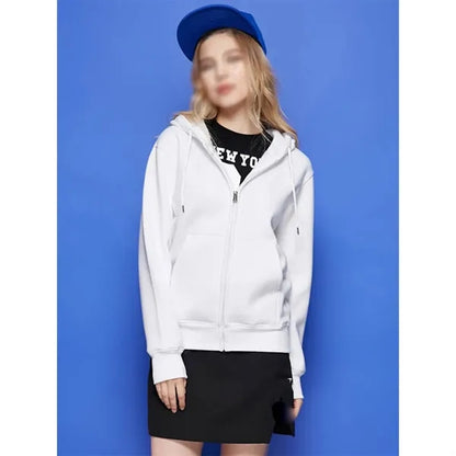 Full Zip Breathable Hoodie Cotton-Blended Fleece