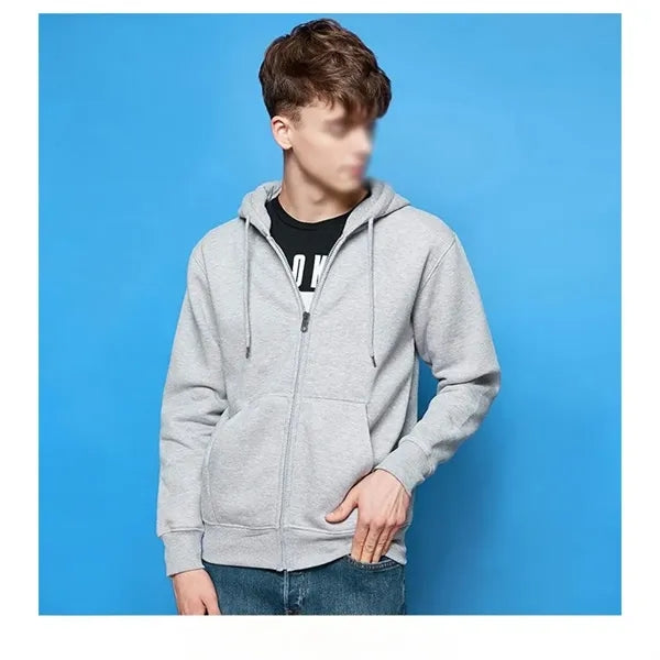 Full Zip Breathable Hoodie Cotton-Blended Fleece