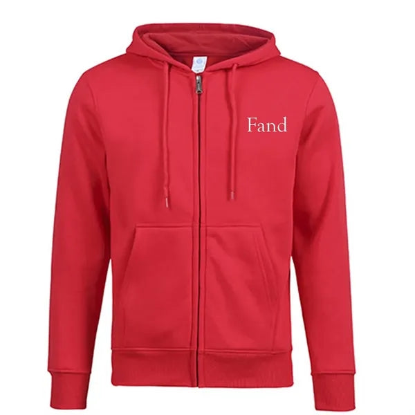 Full Zip Breathable Hoodie Cotton-Blended Fleece