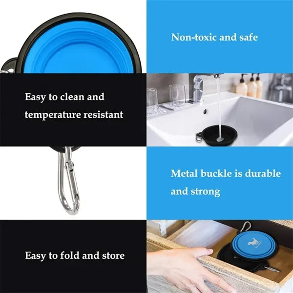 Portable Collapsible Pet Dog Feeding Bowls