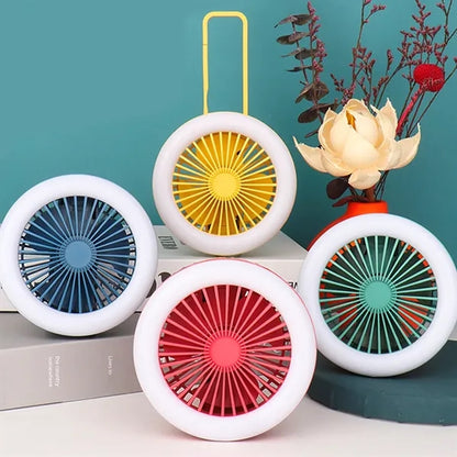 Handheld Fan With Led Light