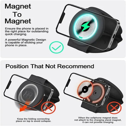 3 in 1 Magnetic Wireless Charger Station with LED light