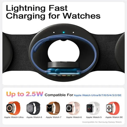 3 in 1 Magnetic Wireless Charger Station with LED light
