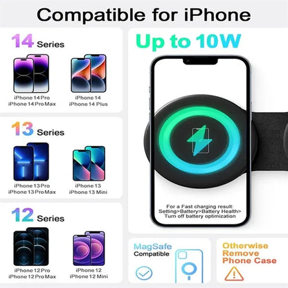 3 in 1 Magnetic Wireless Charger Station with LED light